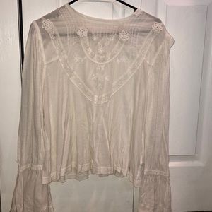 Bell sleeve white free people shirt